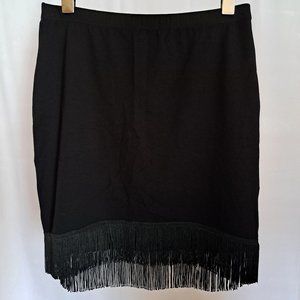 TRICOTTO Canada skirt Sz S FRINGE VISCOSE FORMAL low waist MADE IN TURKEY WOW !